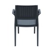 Compamia Capri Patio Dining Arm Chair in Dark Gray