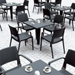 Compamia Capri Patio Dining Arm Chair in Dark Gray