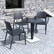 Compamia Capri Patio Dining Arm Chair in Dark Gray