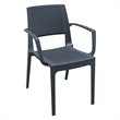 Compamia Capri Patio Dining Arm Chair in Dark Gray