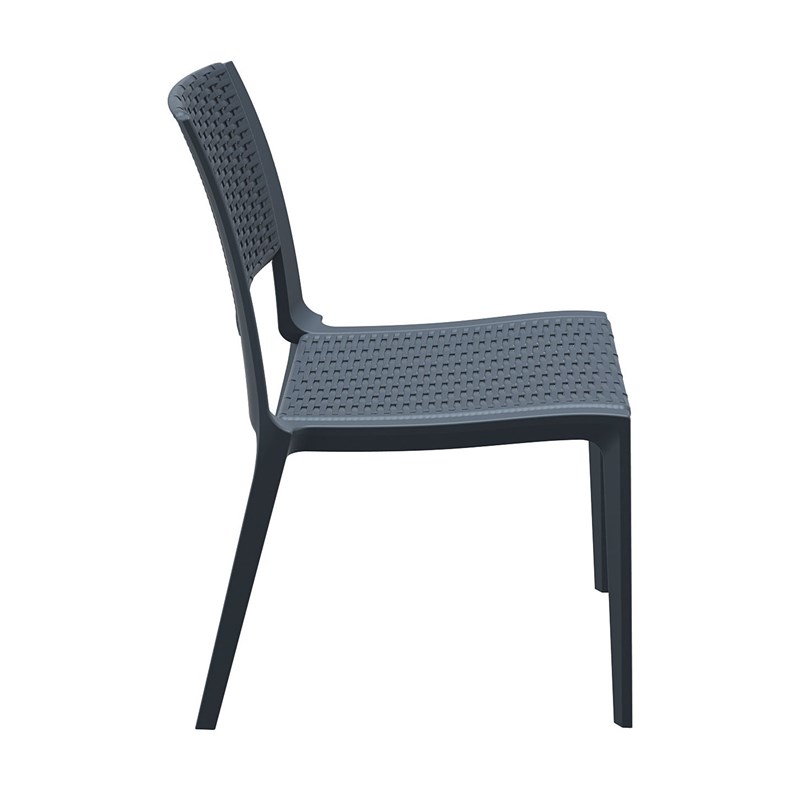 Compamia Verona Wickerlook Patio Dining Chair in Dark Gray