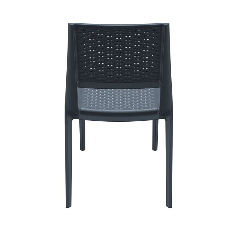 Compamia Verona Wickerlook Patio Dining Chair in Dark Gray