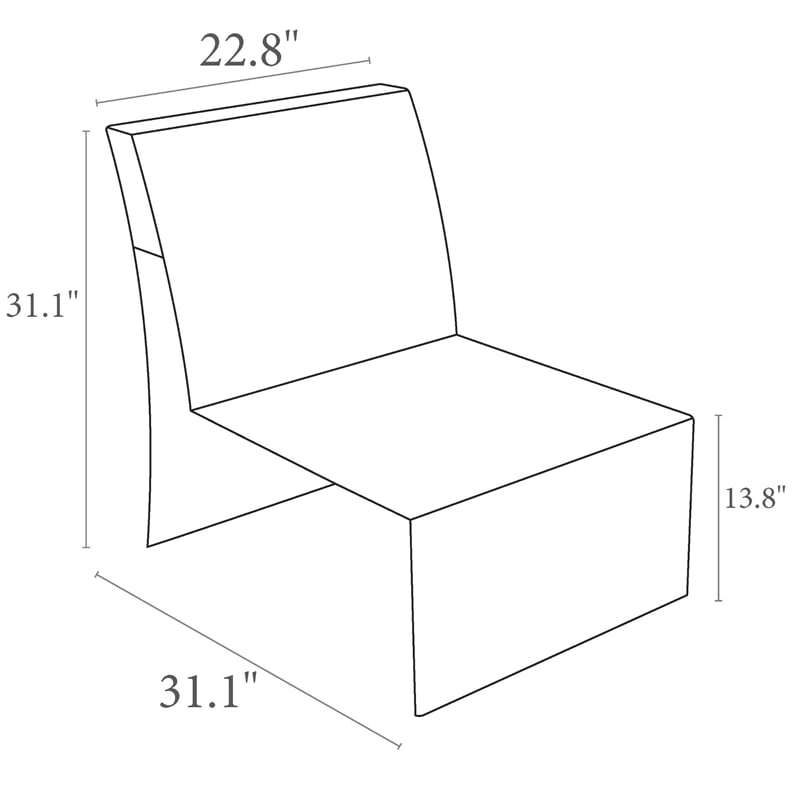 Compamia Monaco Patio Armless Chair in White
