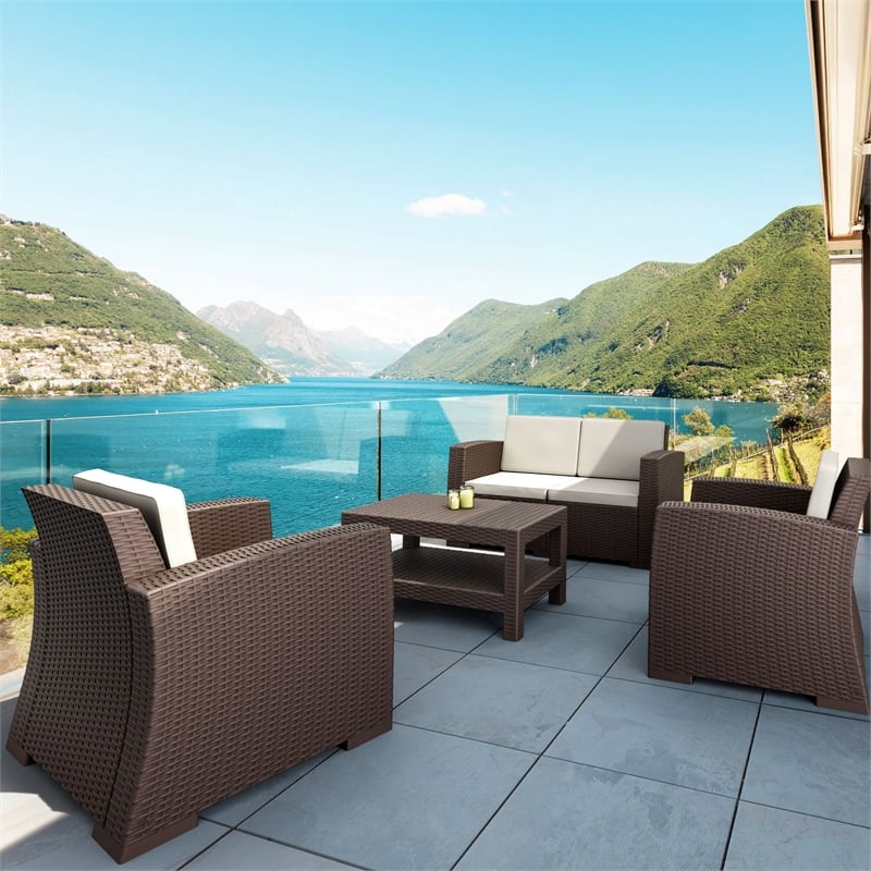 Compamia Monaco Outdoor Coffee Table in Brown
