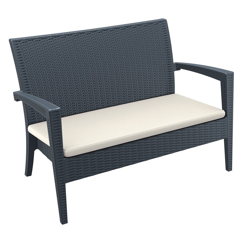Compamia Miami Outdoor Loveseat in Dark Gray