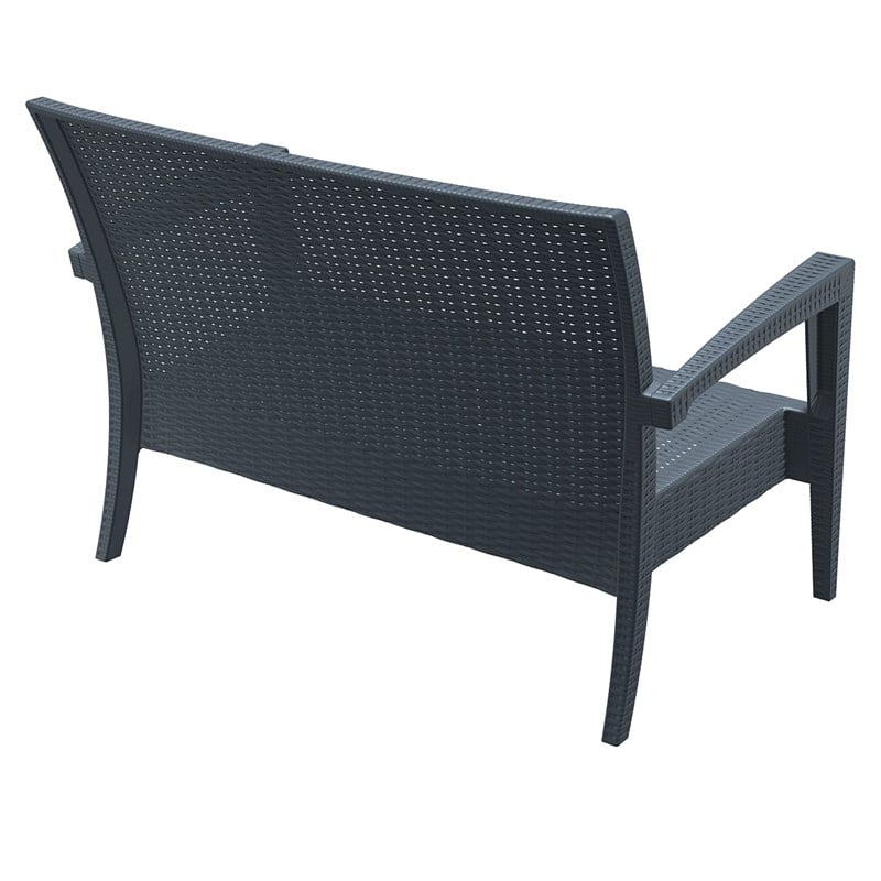 Compamia Miami Outdoor Loveseat in Dark Gray