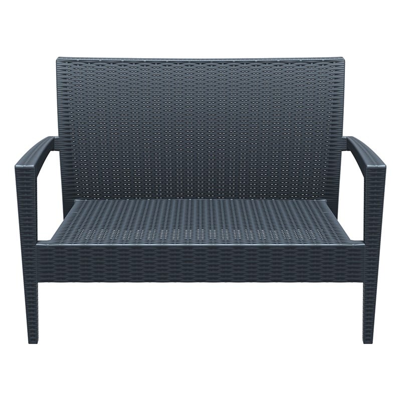 Compamia Miami Outdoor Loveseat in Dark Gray