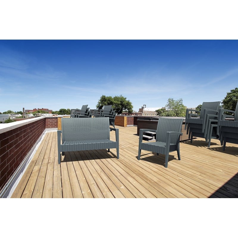 Compamia Miami Outdoor Loveseat in Dark Gray