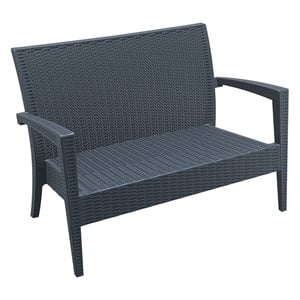 Compamia Miami Outdoor Loveseat in Dark Gray