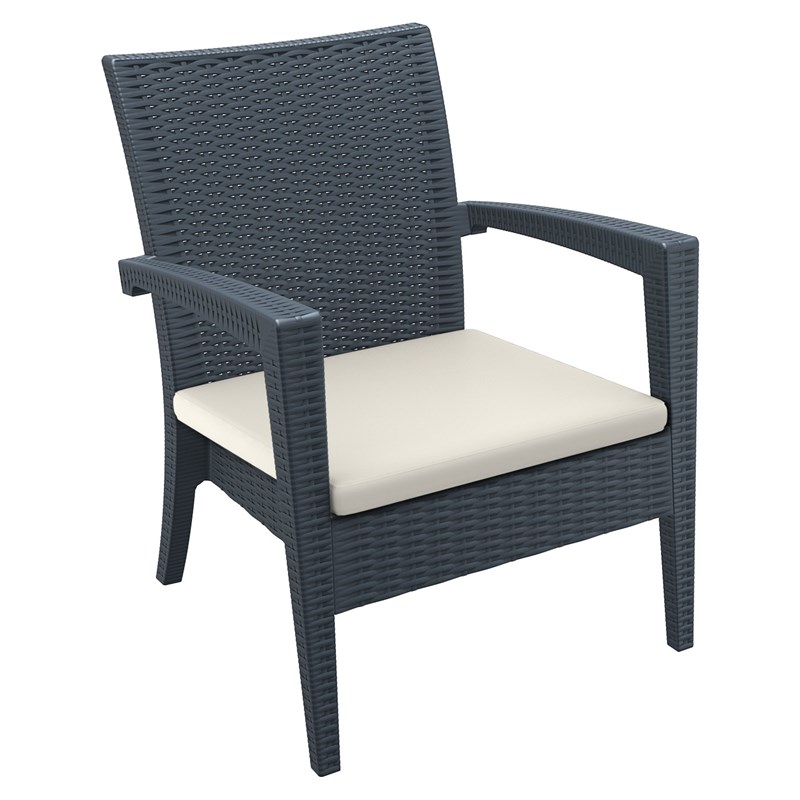 Compamia Miami Outdoor Club Chair in Dark Gray