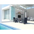 Compamia Miami Square Patio End Table in Dark Gray