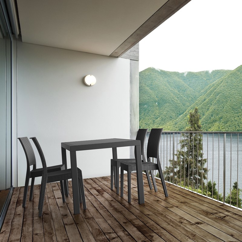 Compamia Orlando 5 Piece Patio Dining Set in Dark Gray