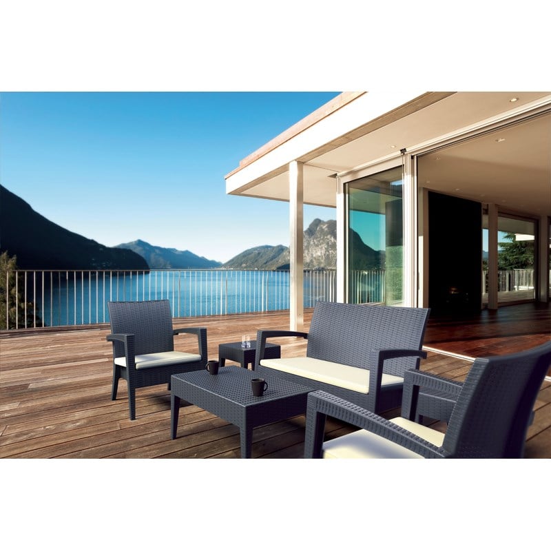 Compamia Miami 6 Piece Patio Sofa Set in Dark Gray