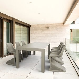 Compamia Bloom 7 Piece Extendable Patio Dining Set in Taupe