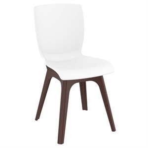 Compamia Mio Dining Side Chair in Brown and White