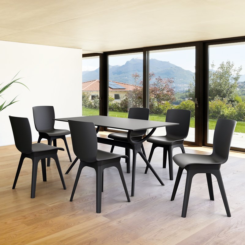Compamia Mio 7 Piece Dining Set in Black