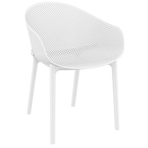 Compamia Sky Patio Dining Arm Chair in White