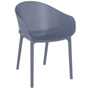 Compamia Sky Patio Dining Arm Chair in Dark Gray