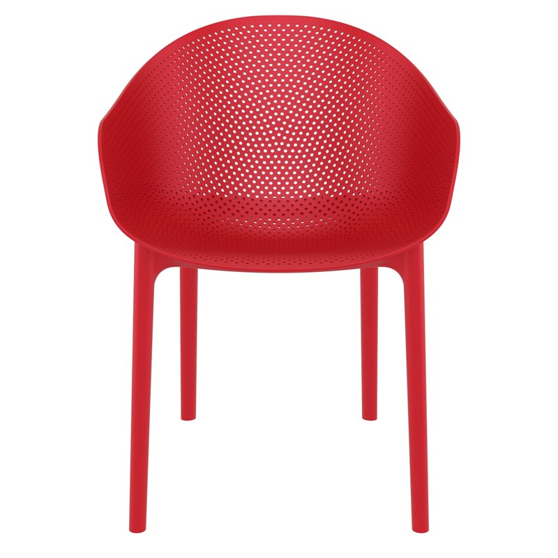 Compamia Sky Patio Dining Arm Chair in Red