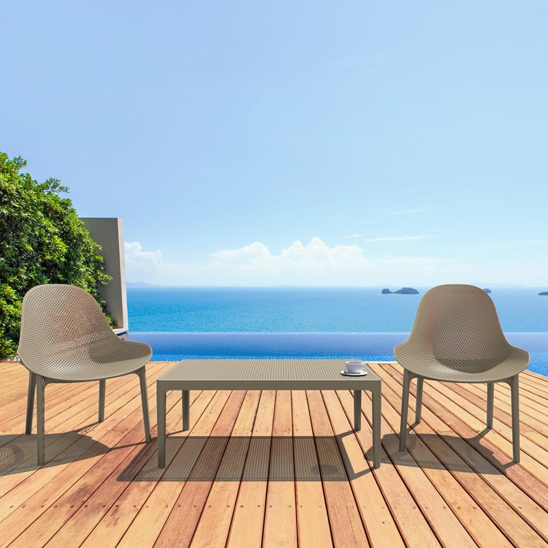 Compamia Sky Patio Coffee Table in Taupe