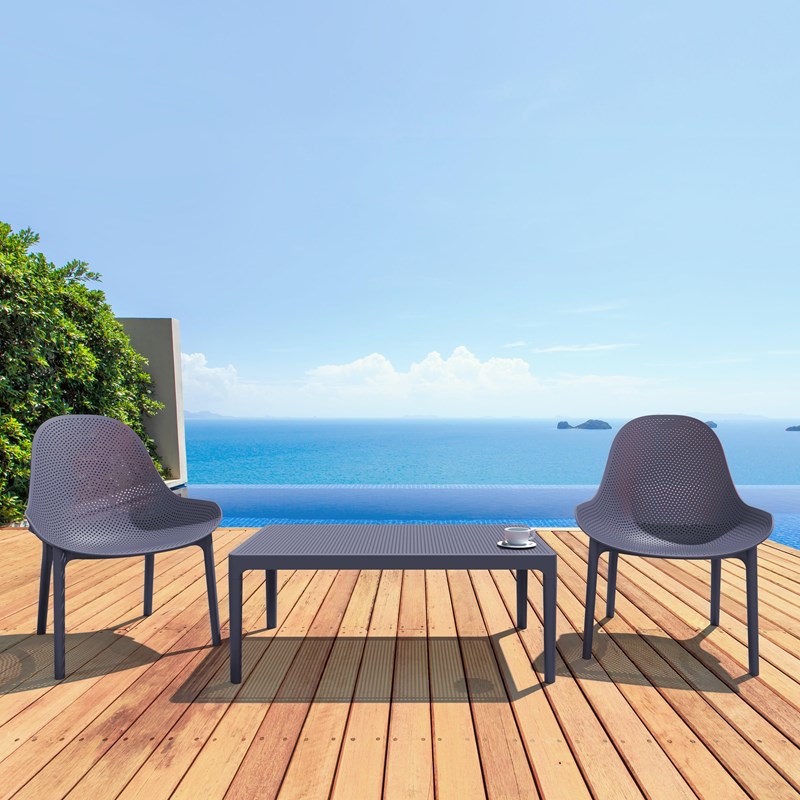 Compamia Sky Patio Coffee Table in Dark Gray