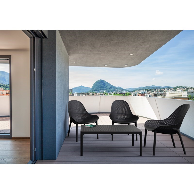 Compamia Sky Patio Coffee Table in Black