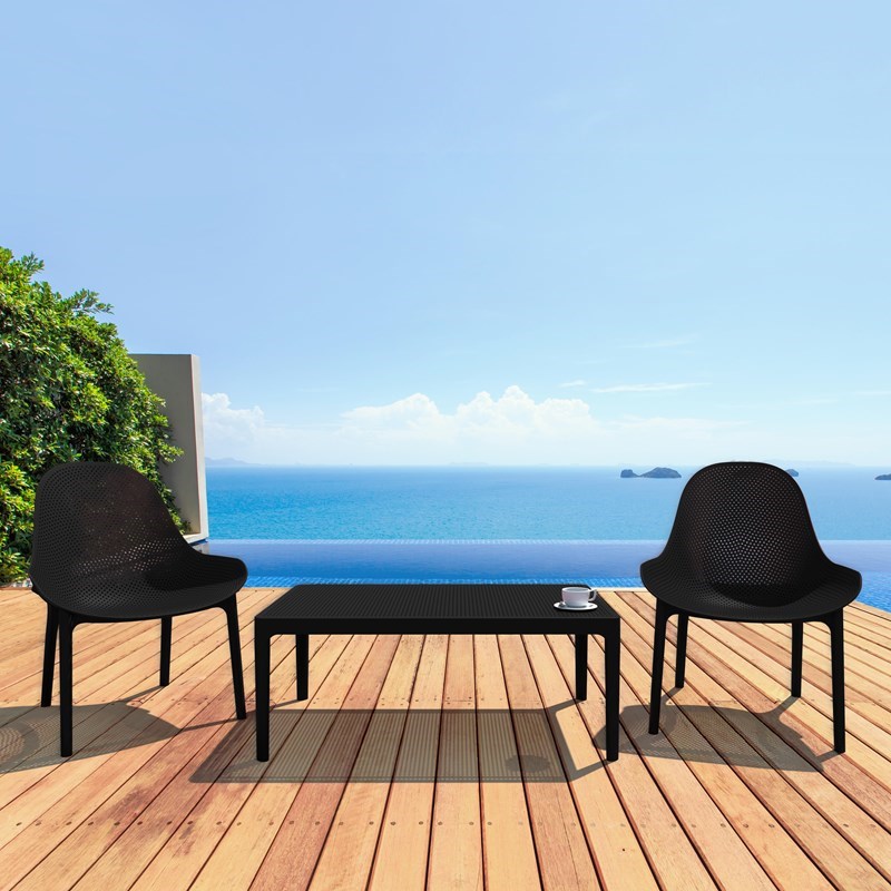 Compamia Sky Patio Coffee Table in Black