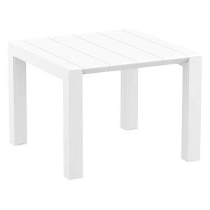 compamia vegas extendable patio dining table in white