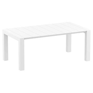 compamia vegas extendable patio dining table in white