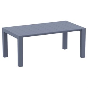 compamia vegas extendable patio dining table in dark gray