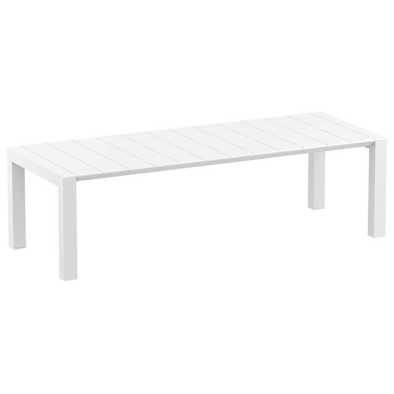 white extendable outdoor table