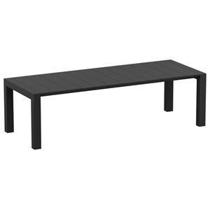 compamia vegas extendable patio dining table in black