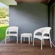 Compamia Panama 3 Piece Patio Conversation Set in White