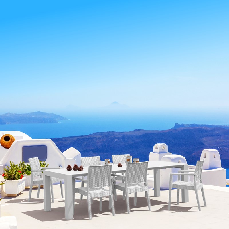 Compamia Ibiza 7 Piece Extendable Patio Dining Set in White