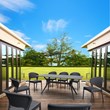 Compamia Daytona 9 Piece Patio Dining Set in Dark Gray