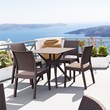 Compamia Ibiza 5 Piece Patio Dining Set in Brown