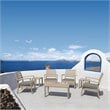Artemis XL Club 7 Piece Patio Set in Taupe with Acrylic Fabric Taupe Cushions