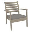 Artemis XL Club 7 Piece Patio Set in Taupe with Acrylic Fabric Taupe Cushions