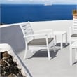 Artemis XL Club Patio Set 7 Piece White with Acrylic Fabric Taupe Cushions