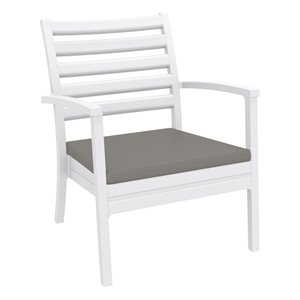 artemis xl club 7 piece patio set in white with acrylic fabric cushion
