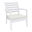 Compamia Artemis XL Club Chair in White with Acrylic Fabric Natural Cushions