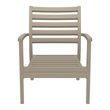 Compamia Artemis XL Club Chair in Taupe with Acrylic Fabric Black Cushions