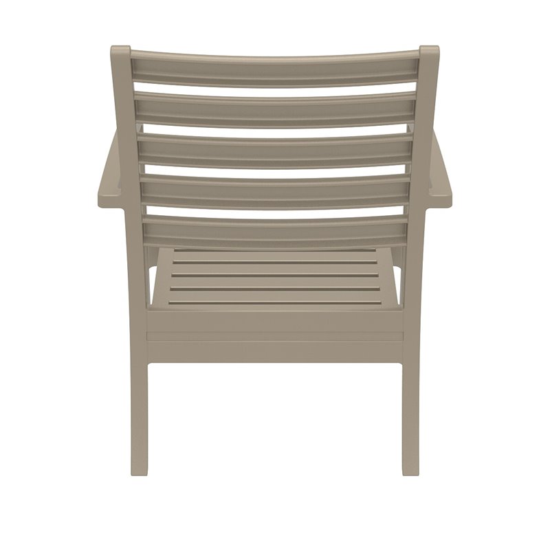 Compamia Artemis XL Club Chair in Taupe with Acrylic Fabric Black Cushions