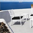 Compamia Artemis XL Club Chair in White with Acrylic Fabric Black Cushions