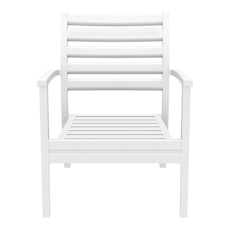 Compamia Artemis XL Club Chair in White with Acrylic Fabric Black Cushions