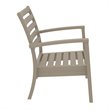 Compamia Artemis XL Club Chair in Taupe with Acrylic Fabric Charcoal Cushions