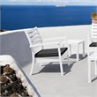 Compamia Artemis XL Club Chair in White with Acrylic Fabric Charcoal Cushions