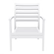 Compamia Artemis XL Club Chair in White with Acrylic Fabric Charcoal Cushions