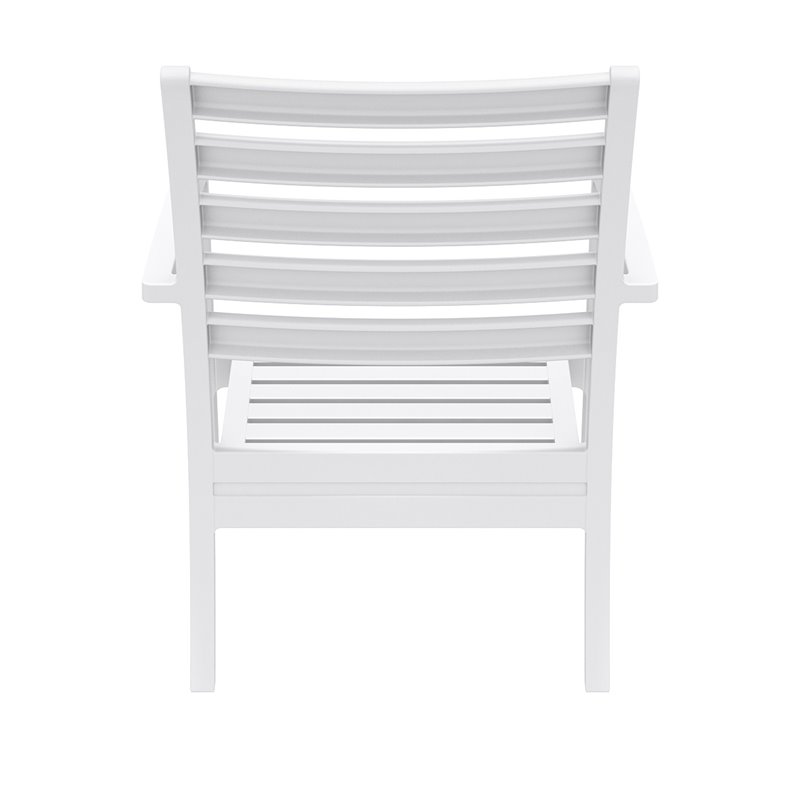 Compamia Artemis XL Club Chair in White with Acrylic Fabric Charcoal Cushions