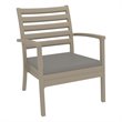 Compamia Artemis XL Club Chair in Taupe with Acrylic Fabric Taupe Cushions